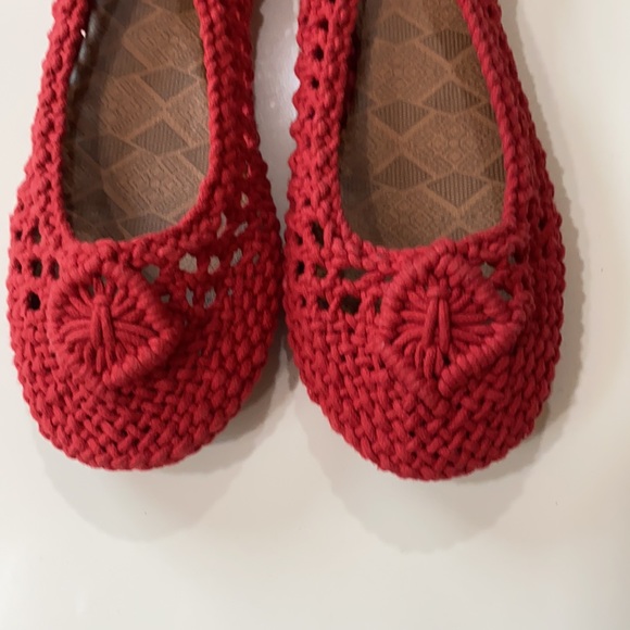 Red Ballet Flats Crochet Lucky Brand Size 8 NEW - Picture 3 of 3